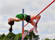 12 June 2021; Aoife O'Sullivan of Liscarroll AC, Cork, competing in the Senior Women's High Jump during day one of the AAI Games & Combined Events Championships at Morton Stadium in Santry, Dublin. Photo by Sam Barnes/Sportsfile
