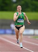 12 June 2021; Elizabeth Morland of Cushinstown AC, Meath, competing in the 200m event of the Senior Heptathlon during day one of the AAI Games & Combined Events Championships at Morton Stadium in Santry, Dublin. Photo by Sam Barnes/Sportsfile