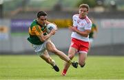 12 June 2021; Brian Ó Beaglaoich of Kerry in action against Mark Bradley of Tyrone during the Allianz Football League Division 1 semi-final match between Kerry and Tyrone at Fitzgerald Stadium in Killarney, Kerry. Photo by Brendan Moran/Sportsfile