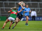 12 June 2021; Lauren Magee of Dublin in action against Sinéad Cafferky of Mayo during the Lidl Ladies National Football League Division 1 semi-final match between Dublin and Mayo at LIT Gaelic Grounds in Limerick. Photo by Piaras Ó Mídheach/Sportsfile