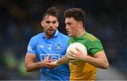 12 June 2021; Neil O'Donnell of Donegal in action against Seán McMahon of Dublin during the Allianz Football League Division 1 semi-final match between Donegal and Dublin at Kingspan Breffni Park in Cavan. Photo by Stephen McCarthy/Sportsfile