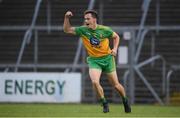 12 June 2021; Eoghan McGettigan of Donegal celebrates after scoring his side's goal during the Allianz Football League Division 1 semi-final match between Donegal and Dublin at Kingspan Breffni Park in Cavan. Photo by Stephen McCarthy/Sportsfile