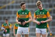 12 June 2021; David Moran, left, and Tommy Walsh of Kerry leave the pitch after the Allianz Football League Division 1 semi-final match between Kerry and Tyrone at Fitzgerald Stadium in Killarney, Kerry. Photo by Brendan Moran/Sportsfile