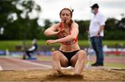 13 June 2021; Molly Curran of Carmen Runners AC competing in the Long Jump event of the Senior Heptathlon during day two of the AAI Games & Combined Events Championships at Morton Stadium in Santry, Dublin. Photo by Sam Barnes/Sportsfile