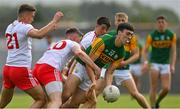 12 June 2021; Paul O'Shea of Kerry in action against Conn Kilpatrick, left, and Richard Donnelly of Tyrone during the Allianz Football League Division 1 semi-final match between Kerry and Tyrone at Fitzgerald Stadium in Killarney, Kerry. Photo by Brendan Moran/Sportsfile