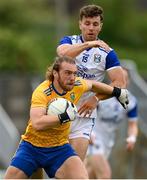 12 June 2021; Wicklow goalkeeper Mark Jackson in action against Conor Madden of Cavan during the Allianz Football League Division 3 Relegation play-off match between Cavan and Wicklow at Páirc Tailteann in Navan, Meath. Photo by Stephen McCarthy/Sportsfile