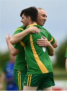 13 June 2021; Adrian Kelly and Oran Kiernan of Carrickmacross celebrate after the 2020 Men’s Senior Rounders Final match between Carrickmacross and Glynn Barntown at the GAA centre of Excellence in Abbotstown, Dublin. Photo by Harry Murphy/Sportsfile
