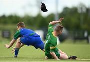 13 June 2021; Patrick Bermingham of Carrickmacross slides into second base during the 2020 Men’s Senior Rounders Final match between Carrickmacross and Glynn Barntown at the GAA centre of Excellence in Abbotstown, Dublin. Photo by Harry Murphy/Sportsfile
