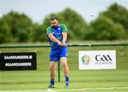 13 June 2021; Kenny O'Reilly of Glynn Barntown bats during the 2020 Men’s Senior Rounders Final match between Carrickmacross and Glynn Barntown at the GAA centre of Excellence in Abbotstown, Dublin. Photo by Harry Murphy/Sportsfile
