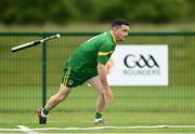 13 June 2021; Colm Kiernan of Carrickmacross drops the bat during the 2020 Men’s Senior Rounders Final match between Carrickmacross and Glynn Barntown at the GAA centre of Excellence in Abbotstown, Dublin. Photo by Harry Murphy/Sportsfile
