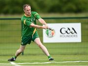 13 June 2021; Paul Boylan of Carrickmacross bats during the 2020 Men’s Senior Rounders Final match between Carrickmacross and Glynn Barntown at the GAA centre of Excellence in Abbotstown, Dublin. Photo by Harry Murphy/Sportsfile
