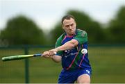 13 June 2021; Waren Broaders of Glynn Barntown bats during the 2020 Men’s Senior Rounders Final match between Carrickmacross and Glynn Barntown at the GAA centre of Excellence in Abbotstown, Dublin. Photo by Harry Murphy/Sportsfile