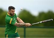 13 June 2021; Justin Burns of Carrickmacross bats during the 2020 Men’s Senior Rounders Final match between Carrickmacross and Glynn Barntown at the GAA centre of Excellence in Abbotstown, Dublin. Photo by Harry Murphy/Sportsfile