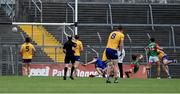 13 June 2021; Oisin Mullin of Mayo (3) scores his side's second goal during the Allianz Football League Division 2 semi-final match between Clare and Mayo at Cusack Park in Ennis, Clare. Photo by Brendan Moran/Sportsfile