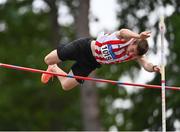 13 June 2021; Shane Aston of Trim AC, Meath, competing in the Pole Vault event of the Senior Decathlon during day two of the AAI Games & Combined Events Championships at Morton Stadium in Santry, Dublin. Photo by Sam Barnes/Sportsfile