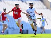 13 June 2021; Sean Loftus of Galway in action against Ger Millerick of Cork during the Allianz Hurling League Division 1 Group A Round 5 match between Cork and Galway at Páirc Ui Chaoimh in Cork. Photo by Eóin Noonan/Sportsfile