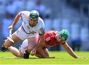 13 June 2021; Brian Concannon of Galway in action against Damien Cahalane of Cork during the Allianz Hurling League Division 1 Group A Round 5 match between Cork and Galway at Páirc Ui Chaoimh in Cork. Photo by Eóin Noonan/Sportsfile