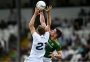 13 June 2021; Donal Keogan of Meath in action against Brian McLoughlin of Kildare during the Allianz Football League Division 2 semi-final match between Kildare and Meath at St Conleth's Park in Newbridge, Kildare. Photo by Piaras Ó Mídheach/Sportsfile