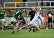 13 June 2021; Brian McLoughlin of Kildare is tackled by Shane McEntee of Meath during the Allianz Football League Division 2 semi-final match between Kildare and Meath at St Conleth's Park in Newbridge, Kildare. Photo by Piaras Ó Mídheach/Sportsfile