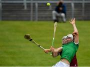13 June 2021; Aaron Gillane of Limerick in action against Conor Shaw of Westmeath during the Allianz Hurling League Division 1 Group A Round 5 match between Westmeath and Limerick at TEG Cusack Park in Mullingar, Westmeath. Photo by Seb Daly/Sportsfile
