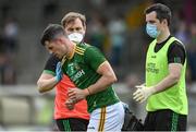 13 June 2021; Donal Keogan of Meath receives medical attention for an injury before being substituted during the Allianz Football League Division 2 semi-final match between Kildare and Meath at St Conleth's Park in Newbridge, Kildare. Photo by Piaras Ó Mídheach/Sportsfile