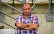 13 June 2021; Monaghan manager Seamus McEnaney sits in the stands prior to the Allianz Football League Division 1 Relegation play-off match between Monaghan and Galway at St. Tiernach’s Park in Clones, Monaghan. Photo by Philip Fitzpatrick/Sportsfile