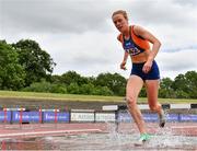 13 June 2021; Emma O'Brien of Sli Cualann AC, Wicklow, competing in the Senior Women's 3000m Steeplechase during day two of the AAI Games & Combined Events Championships at Morton Stadium in Santry, Dublin. Photo by Sam Barnes/Sportsfile