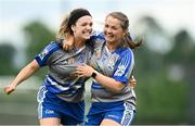 13 June 2021; Grainne Gavin, left, and Avril Gyne of Breaffy celebrate after the Ladies Senior Rounders Final 2020 match between Breaffy and Glynn Barntown at GAA centre of Excellence, National Sports Campus in Abbotstown, Dublin. Photo by Harry Murphy/Sportsfile
