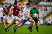 13 June 2021; Karl O'Connell of Monaghan in action against Eamonn Brannigan of Galway during the Allianz Football League Division 1 Relegation play-off match between Monaghan and Galway at St. Tiernach’s Park in Clones, Monaghan. Photo by Ray McManus/Sportsfile