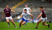 13 June 2021; Dessie Ward of Monaghan in action against Shane Walsh, right, and Paul Conroy of Galway during the Allianz Football League Division 1 Relegation play-off match between Monaghan and Galway at St. Tiernach’s Park in Clones, Monaghan. Photo by Ray McManus/Sportsfile