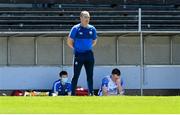 13 June 2021; Injured Waterford player Austin Gleeson and manager Liam Cahill during the Allianz Hurling League Division 1 Group A Round 5 match between Waterford and Tipperary at Walsh Park in Waterford. Photo by Stephen McCarthy/Sportsfile