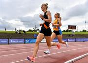 13 June 2021; Rose Finnegan of UCD AC, Dublin, right, competing in the Senior Women's 1500m Greta Streimikyte of Clonliffe Harriers AC, Dublin, during day two of the AAI Games & Combined Events Championships at Morton Stadium in Santry, Dublin. Photo by Sam Barnes/Sportsfile