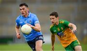 12 June 2021; Colm Basquel of Dublin in action against Eoin McHugh of Donegal during the Allianz Football League Division 1 semi-final match between Donegal and Dublin at Kingspan Breffni Park in Cavan. Photo by Stephen McCarthy/Sportsfile