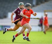 13 June 2021; Amy O'Connor of Cork in action against Emma Helbert of Galway during the Littlewoods Ireland National Camogie League Division 1 Semi-Final match between Cork and Galway at Nowlan Park in Kilkenny.  Photo by Matt Browne/Sportsfile