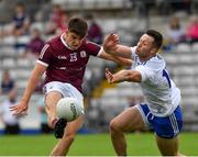 13 June 2021; Tomo Culhane of Galway in action against Dessie Ward of Monaghan during the Allianz Football League Division 1 Relegation play-off match between Monaghan and Galway at St. Tiernach’s Park in Clones, Monaghan. Photo by Ray McManus/Sportsfile