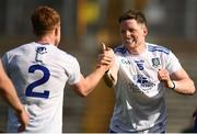 13 June 2021; Conor McManus, right, and Kieran Duffy of Monaghan celebrate after the Allianz Football League Division 1 Relegation play-off match between Monaghan and Galway at St. Tiernach’s Park in Clones, Monaghan. Photo by Philip Fitzpatrick/Sportsfile