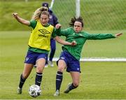 13 June 2021; Aoife Colvill, left, and Áine O'Gorman during a Republic of Ireland training session at Laugardalsvollur in Reykjavik, Iceland. Photo by Eythor Arnason/Sportsfile