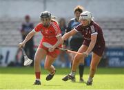 13 June 2021; Amy O'Connor of Cork in action against Shauna Healy of Galway during the Littlewoods Ireland National Camogie League Division 1 Semi-Final match between Cork and Galway at Nowlan Park in Kilkenny. Photo by Matt Browne/Sportsfile