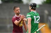 13 June 2021; Aaron Craig of Westmeath and Conor Boylan of Limerick following the Allianz Hurling League Division 1 Group A Round 5 match between Westmeath and Limerick at TEG Cusack Park in Mullingar, Westmeath. Photo by Seb Daly/Sportsfile