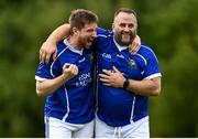 13 June 2021; Darryl Dolan, right, and Gerard Clerkin of Erne Eagles celebrate after the Mixed Senior Rounders Final 2020 match between Erne Eagles and Glynn Barntown at GAA centre of Excellence, National Sports Campus in Abbotstown, Dublin. Photo by Harry Murphy/Sportsfile