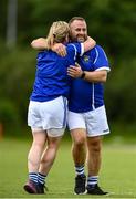 13 June 2021; Gerard Clerkin, right, and Niamh Brennan of Erne Eagles celebrate after the Mixed Senior Rounders Final 2020 match between Erne Eagles and Glynn Barntown at GAA centre of Excellence, National Sports Campus in Abbotstown, Dublin. Photo by Harry Murphy/Sportsfile