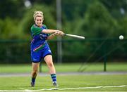 13 June 2021; Yvonne Hanley of Glynn Barntown bats during the Mixed Senior Rounders Final 2020 match between Erne Eagles and Glynn Barntown at GAA centre of Excellence, National Sports Campus in Abbotstown, Dublin. Photo by Harry Murphy/Sportsfile