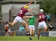 13 June 2021; Graeme Mulcahy of Limerick in action against Aaron Craig, left, and Derek McNicholas of Westmeath during the Allianz Hurling League Division 1 Group A Round 5 match between Westmeath and Limerick at TEG Cusack Park in Mullingar, Westmeath. Photo by Seb Daly/Sportsfile