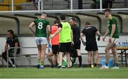 13 June 2021; Bryan Menton of Meath leaves the pitch to receive medical attention during the Allianz Football League Division 2 semi-final match between Kildare and Meath at St Conleth's Park in Newbridge, Kildare. Photo by Piaras Ó Mídheach/Sportsfile