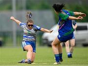 13 June 2021; Avril Gyne of Breaffy runs out Keira Waters of Glynn Barntown during the Ladies Senior Rounders Final 2020 match between Breaffy and Glynn Barntown at GAA centre of Excellence, National Sports Campus in Abbotstown, Dublin. Photo by Harry Murphy/Sportsfile