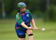 13 June 2021; Emma Reddy of Glynn Barntown bowls during the Ladies Senior Rounders Final 2020 match between Breaffy and Glynn Barntown at GAA centre of Excellence, National Sports Campus in Abbotstown, Dublin. Photo by Harry Murphy/Sportsfile