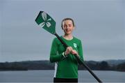 24 January 2020; Team Ireland rowers at the official announcement of the squad who will compete at the Tokyo 2020 Olympics. The rowing team was the first group of Team Ireland athletes to collect their kit bags ahead of the Games. Pictured is Aoife Casey. Photo by Seb Daly/Sportsfile