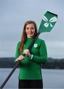 24 January 2020; Team Ireland rowers at the official announcement of the squad who will compete at the Tokyo 2020 Olympics. The rowing team was the first group of Team Ireland athletes to collect their kit bags ahead of the Games. Pictured is Emily Hegarty. Photo by Seb Daly/Sportsfile