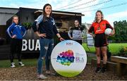15 June 2021; The Ladies Gaelic Football Association has launched its ‘BUA’ Leadership and Life Skills Programme, aimed at females aged 16-19. In attendance to mark the announcement at BUA Coffee in Glasnevin, Dublin, is Dublin Ladies Footballer Lyndsey Davey, second from left, with 'BUA' participants, from left, Lauren Fanning of Skerries Harps, Ceri Rogers of St Margarets and Hazel Grady of Ballinteer St Johns. Photo by Sam Barnes/Sportsfile