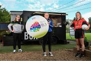 15 June 2021; The Ladies Gaelic Football Association has launched its ‘BUA’ Leadership and Life Skills Programme, aimed at females aged 16-19. In attendance to mark the announcement at BUA Coffee in Glasnevin, Dublin, are 'BUA' participants, from left, Ceri Rogers of St Margarets, Lauren Fanning of Skerries Harps, and Hazel Grady of Ballinteer St Johns. Photo by Sam Barnes/Sportsfile